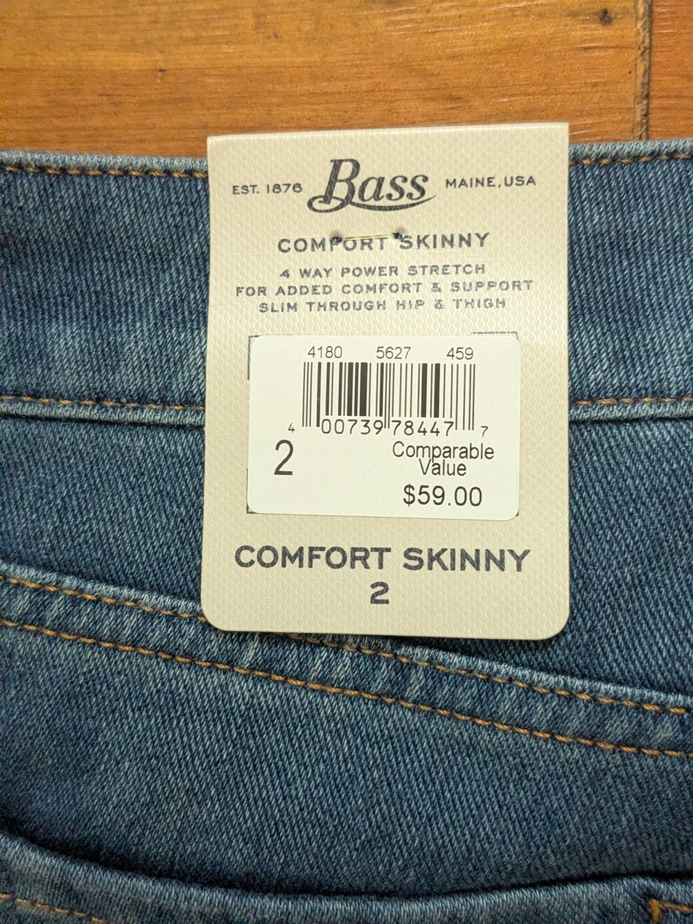 G.H. BASS & CO. SIZE - 2 Comfort Skinny Stretch Jeans in Medium Blue Wash - Picture 6 of 13